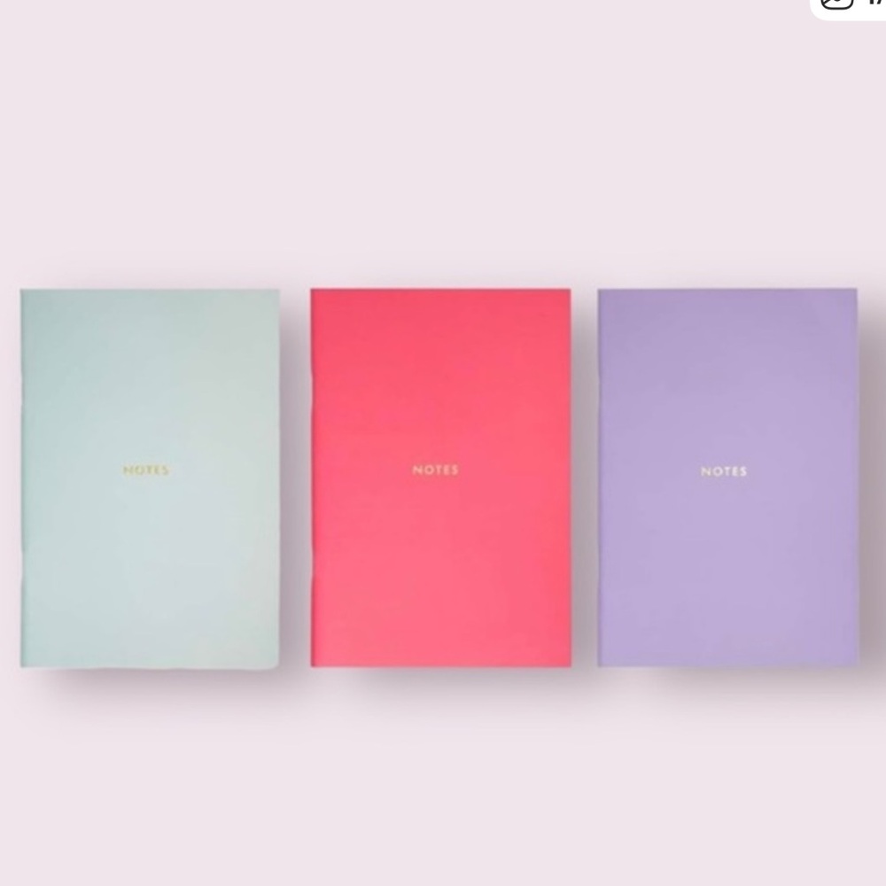 New Kate Spade Colorblock Triple Notebook Set